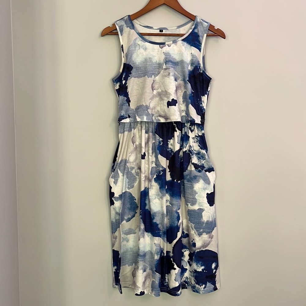Maternity / Nursing Sleeveless Dress With Pockets